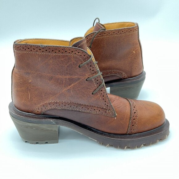 Dr. Martens MIE Granny Brogue Y2K Block Heel Ankle Boots Size UK 3 - Picture 5 of 11